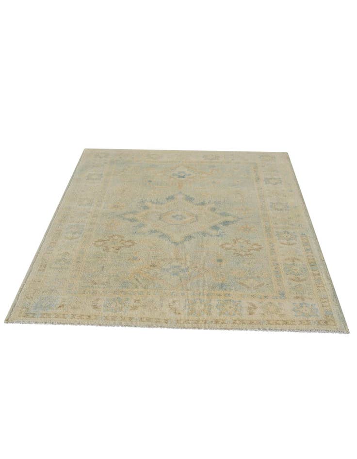 Detail image of 3' 5 x 4' 4 Hand Knotted Oushak Wool Rug