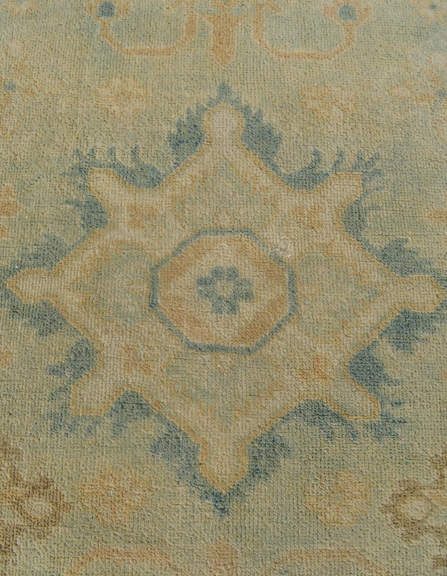 3' 5 x 4' 4 Hand Knotted Oushak Wool Rug