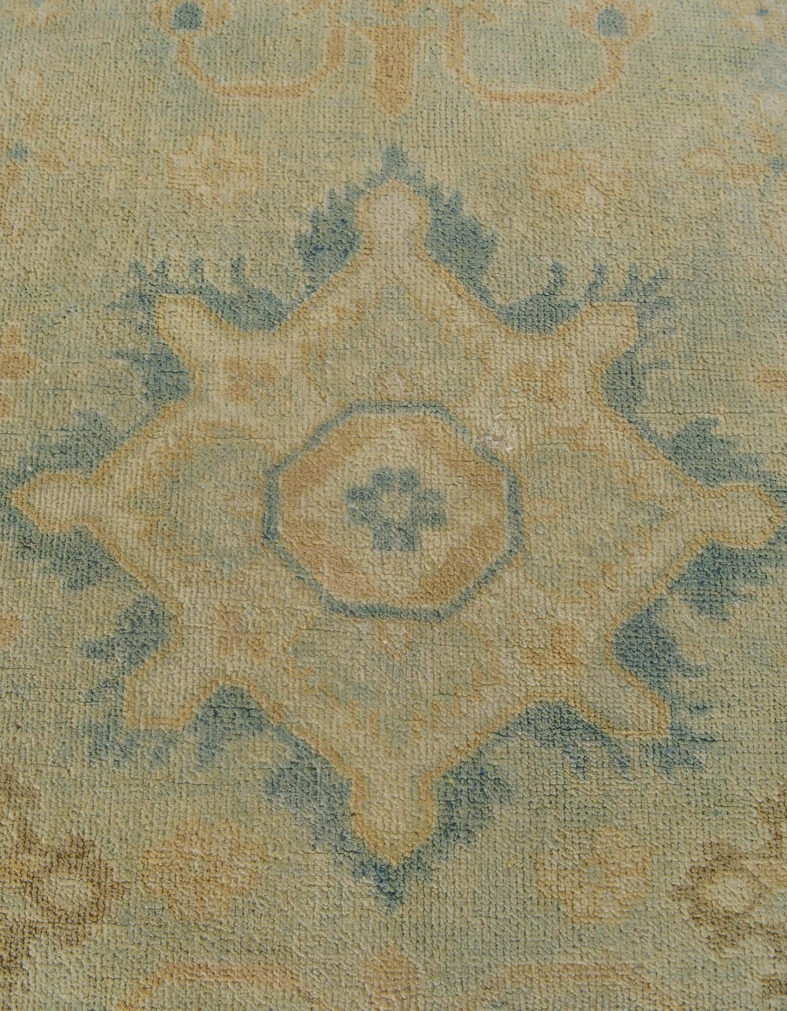 3' 5 x 4' 4 Hand Knotted Oushak Wool Rug