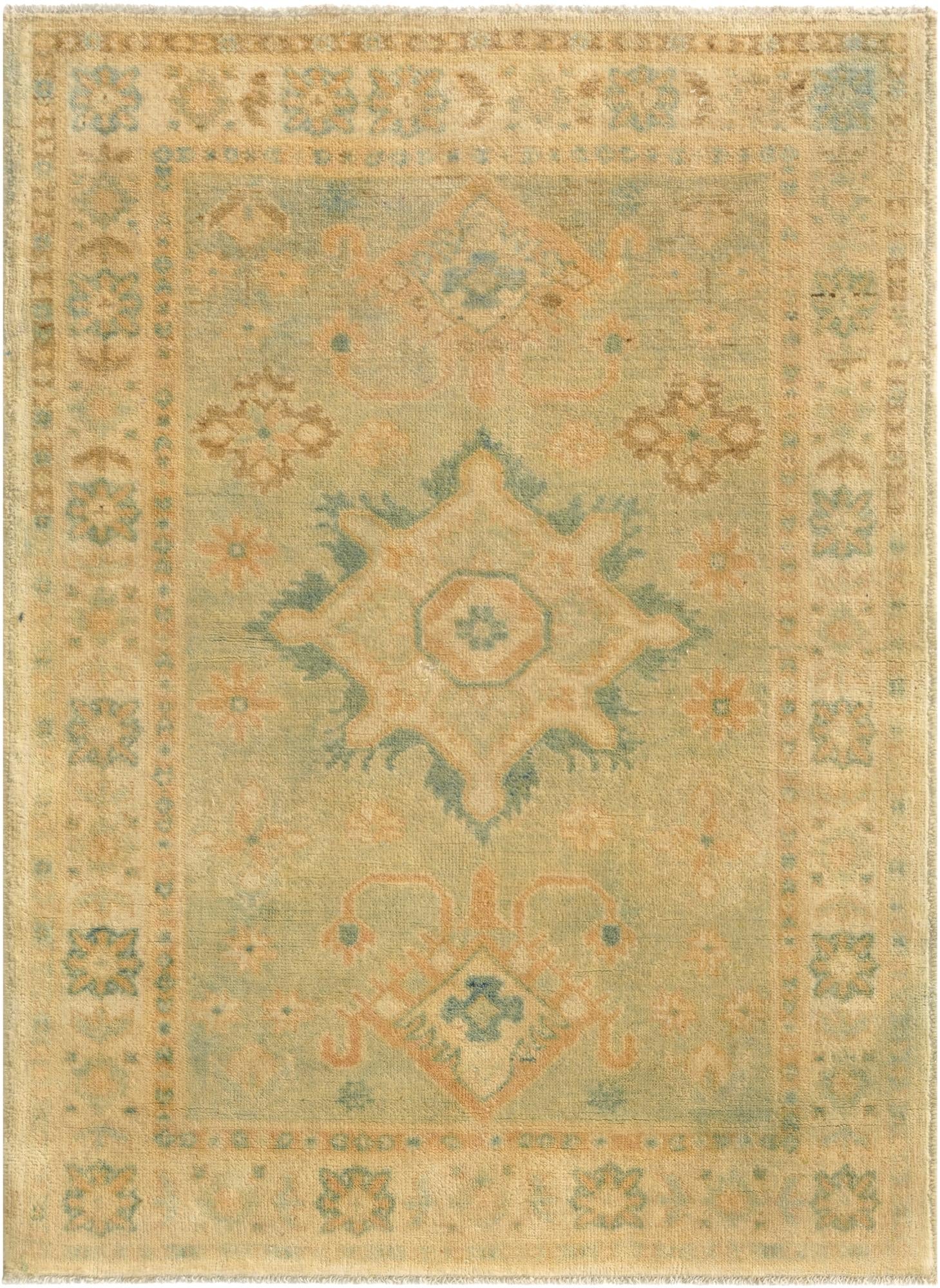 3' 5 x 4' 4 Hand Knotted Oushak Wool Rug