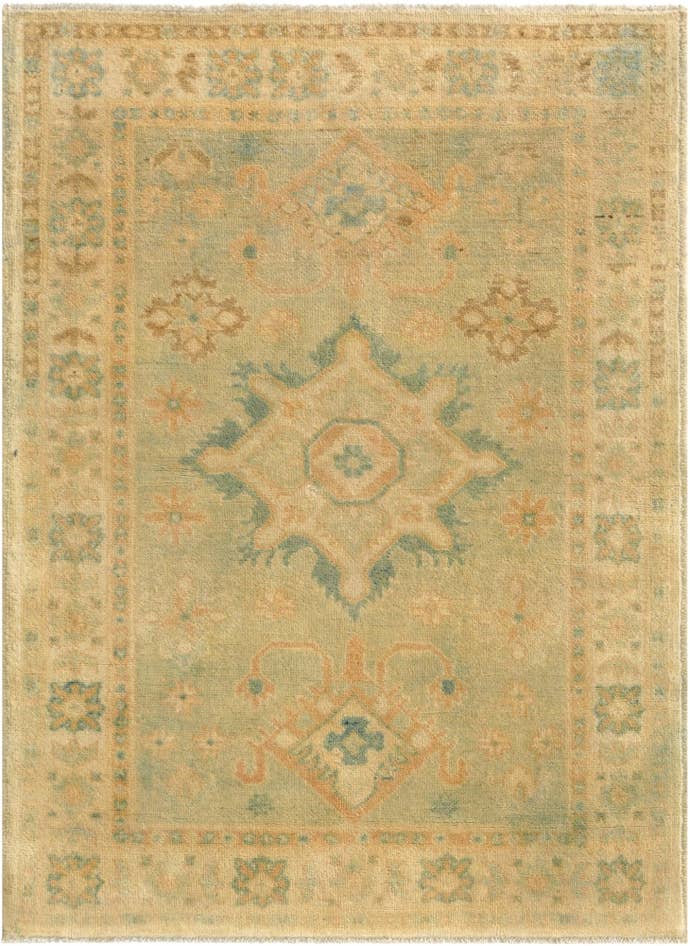 Detail image of 3' 5 x 4' 4 Hand Knotted Oushak Wool Rug