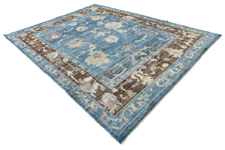 9' 1 x 12' 10 Hand Knotted Oushak Wool Rug