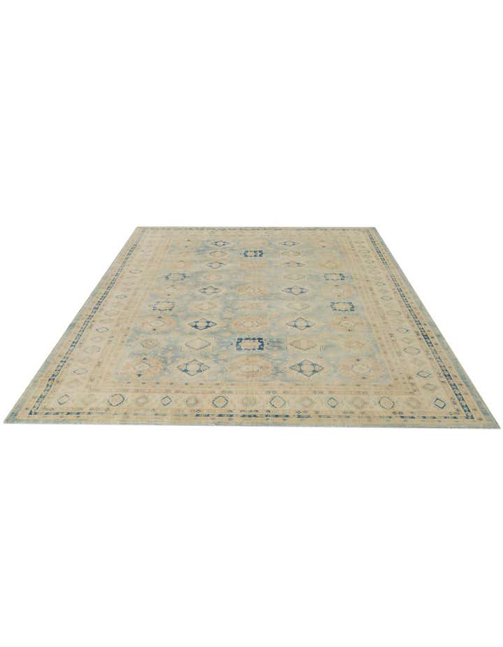 8' 11 x 11' 4 Hand Knotted Oushak Wool Rug