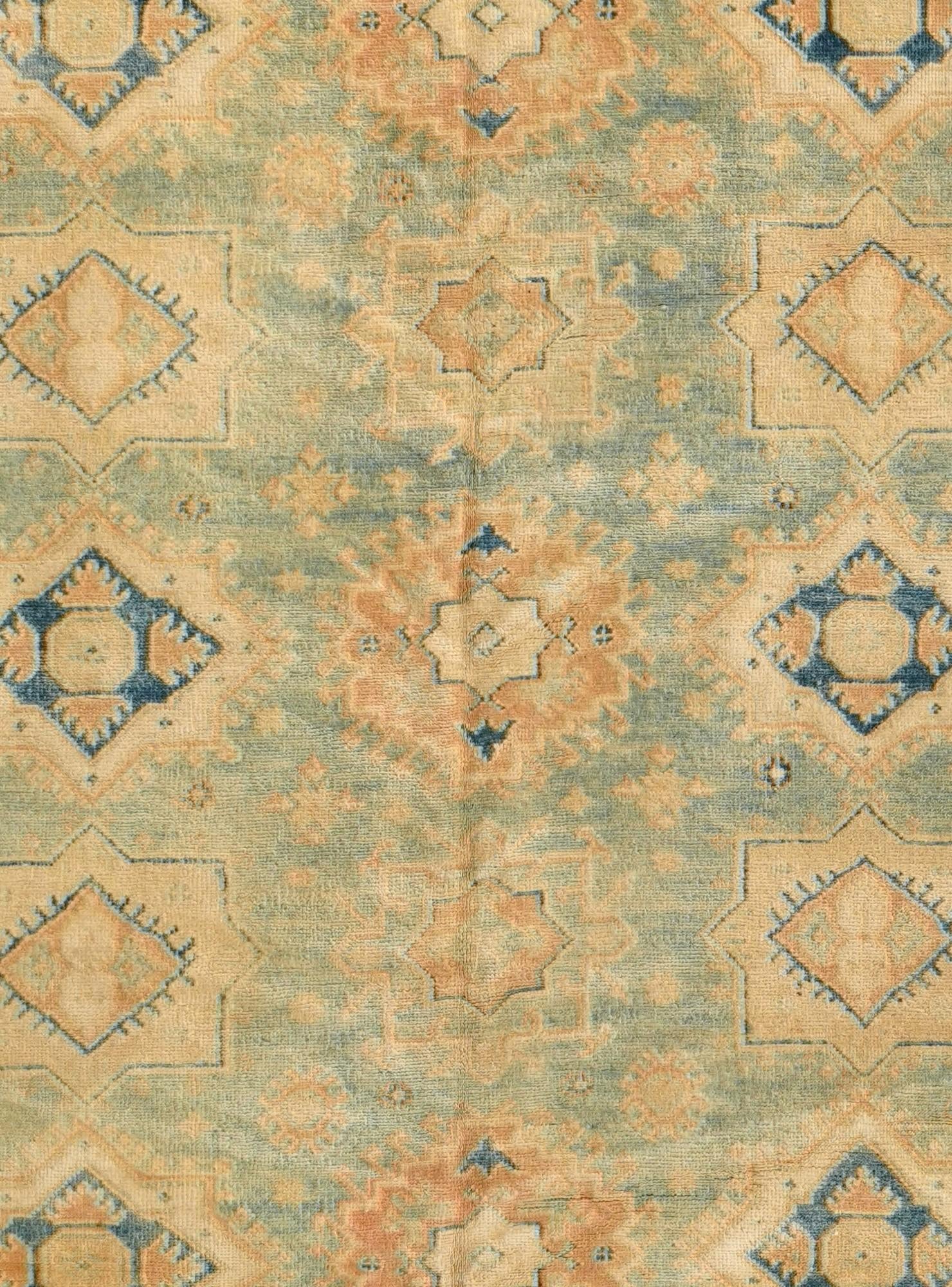 8' 11 x 11' 4 Hand Knotted Oushak Wool Rug