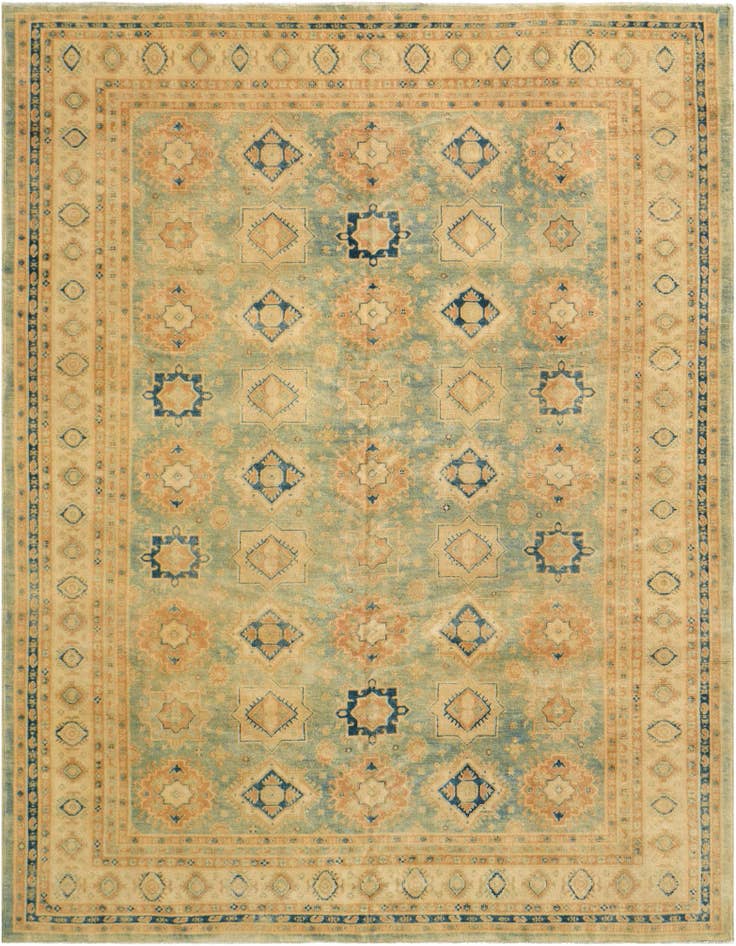 Detail image of 8' 11 x 11' 4 Hand Knotted Oushak Wool Rug