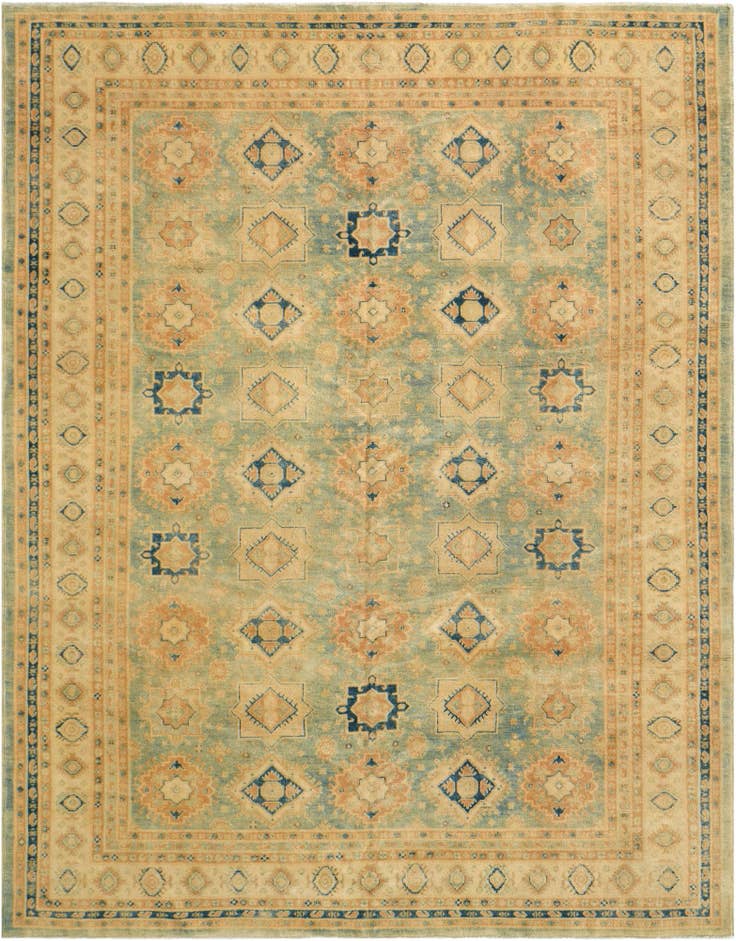 Detail image of 8' 11 x 11' 4 Hand Knotted Oushak Wool Rug