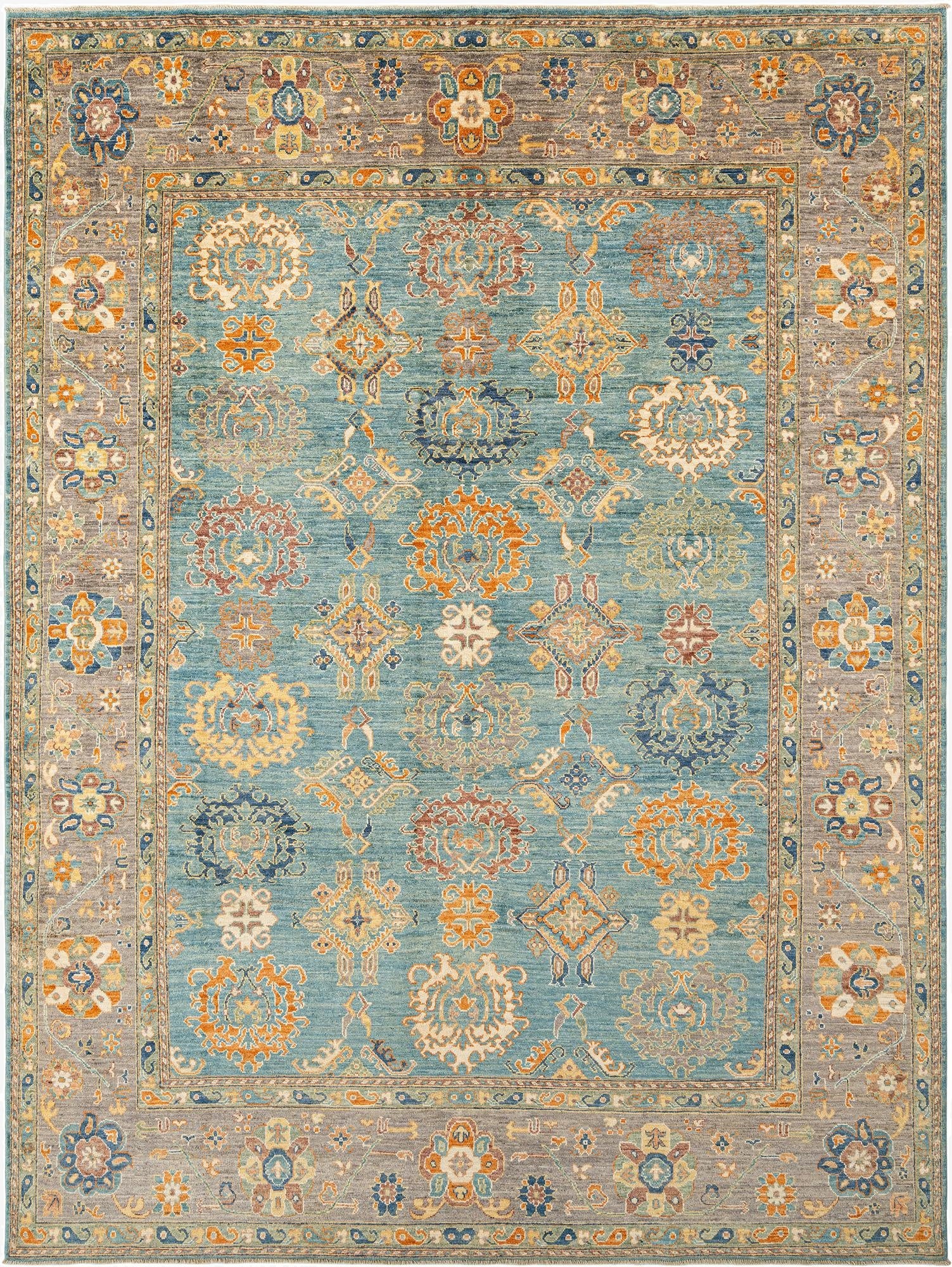 8' 11 x 12' 1  Hand Knotted Oushak Rug