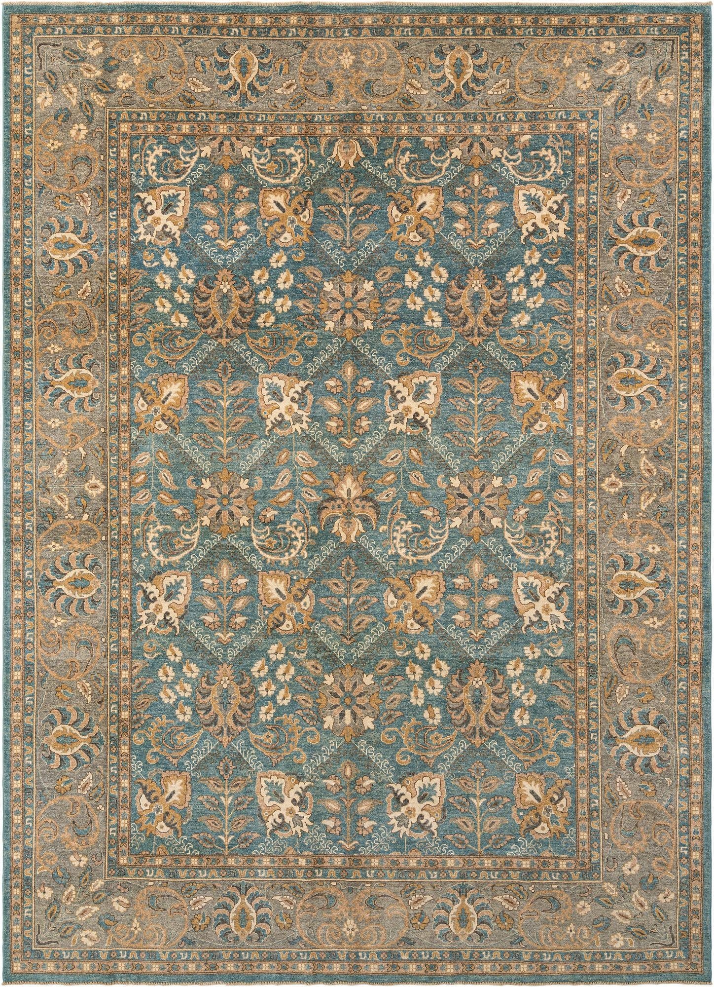 8' 10 x 12' 4  Hand Knotted Oushak Rug