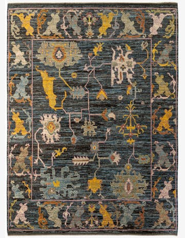 10' 7 x 14' 1 Hand Knotted Oushak Wool Rug