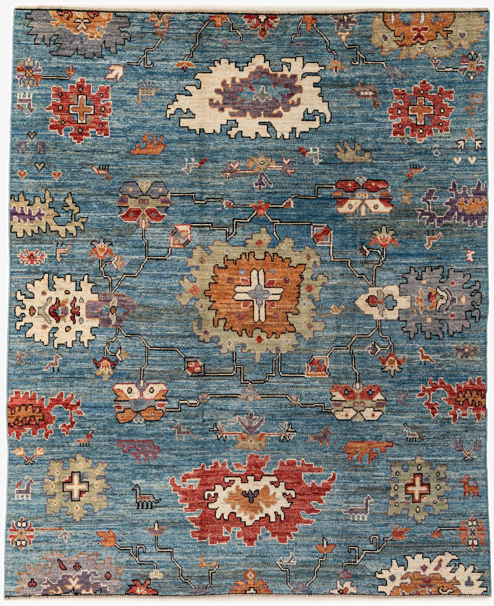 8' 3 x 10' 1  Hand Knotted Oushak Wool Rug