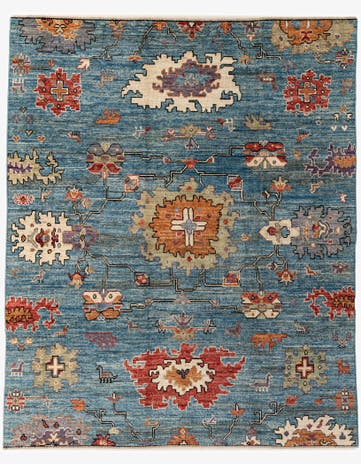 8' 3 x 10' 1 Hand Knotted Oushak Wool Rug