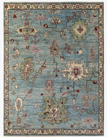 10' 3 x 13' 9 Hand Knotted Oushak Wool Rug