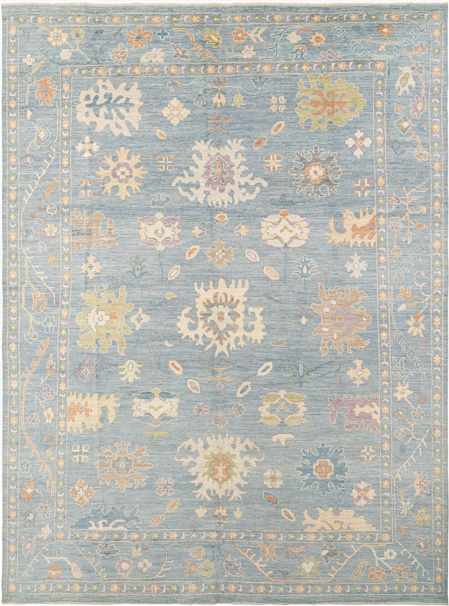 9' 11 x 13' 4  Hand Knotted Oushak Rug