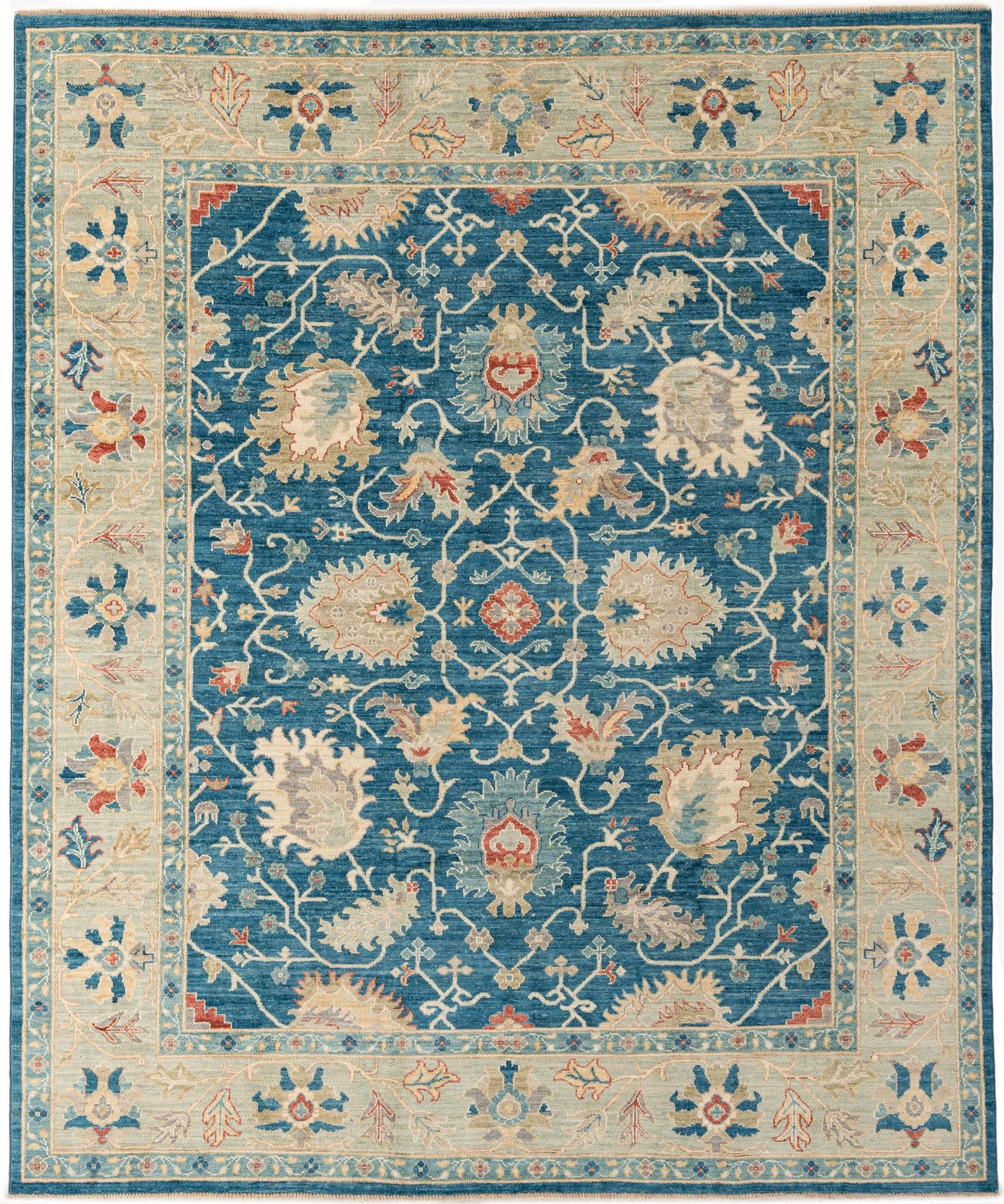8' 1 x 9' 9  Hand Knotted Oushak Wool Rug