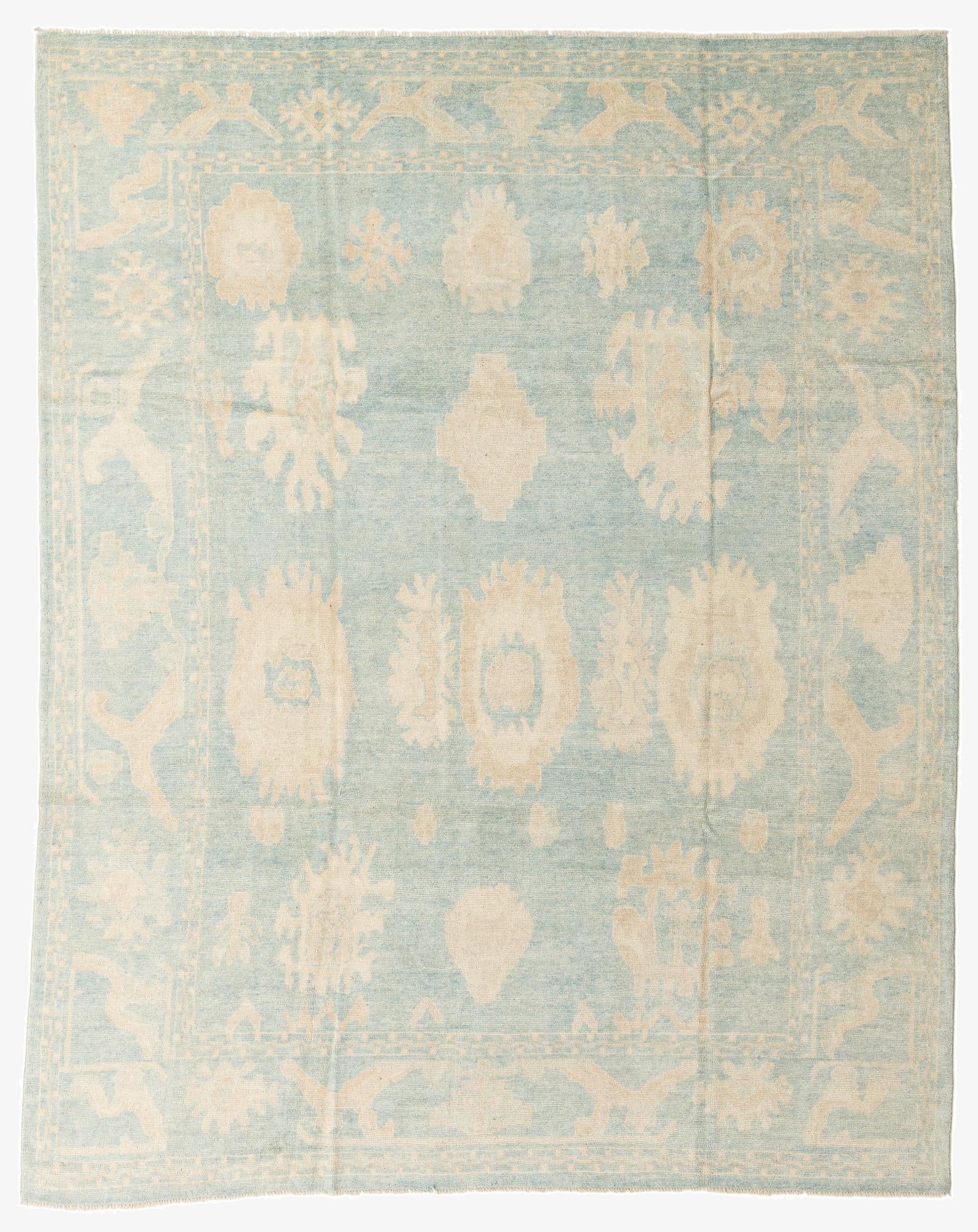 9' x 11' 1  Hand Knotted Oushak Wool Rug