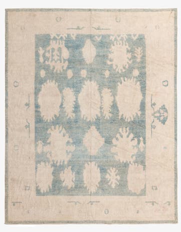 9' 2 x 11' 3 Hand Knotted Oushak Wool Rug