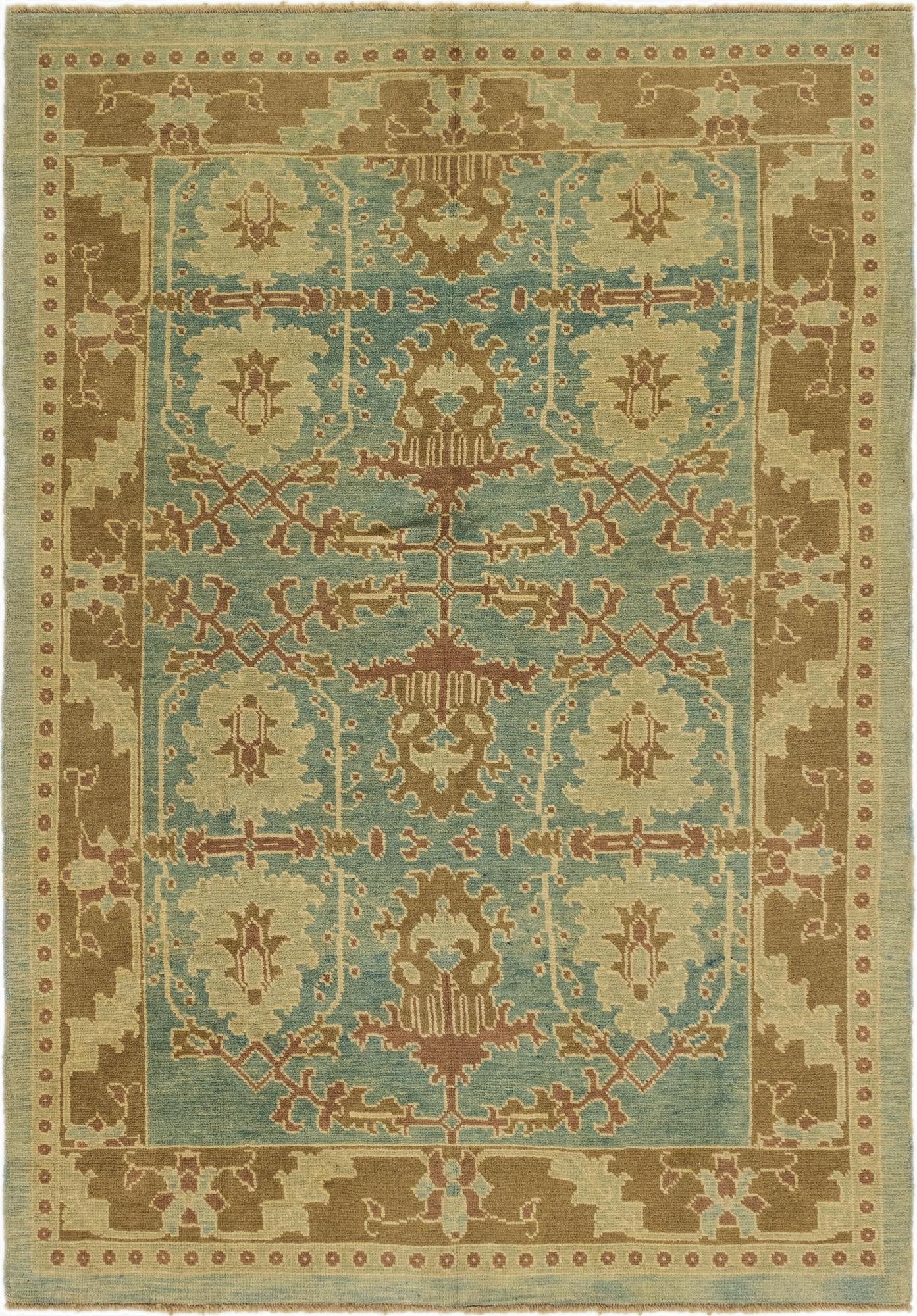 7' x 9' 9  Hand Knotted Oushak Wool Rug