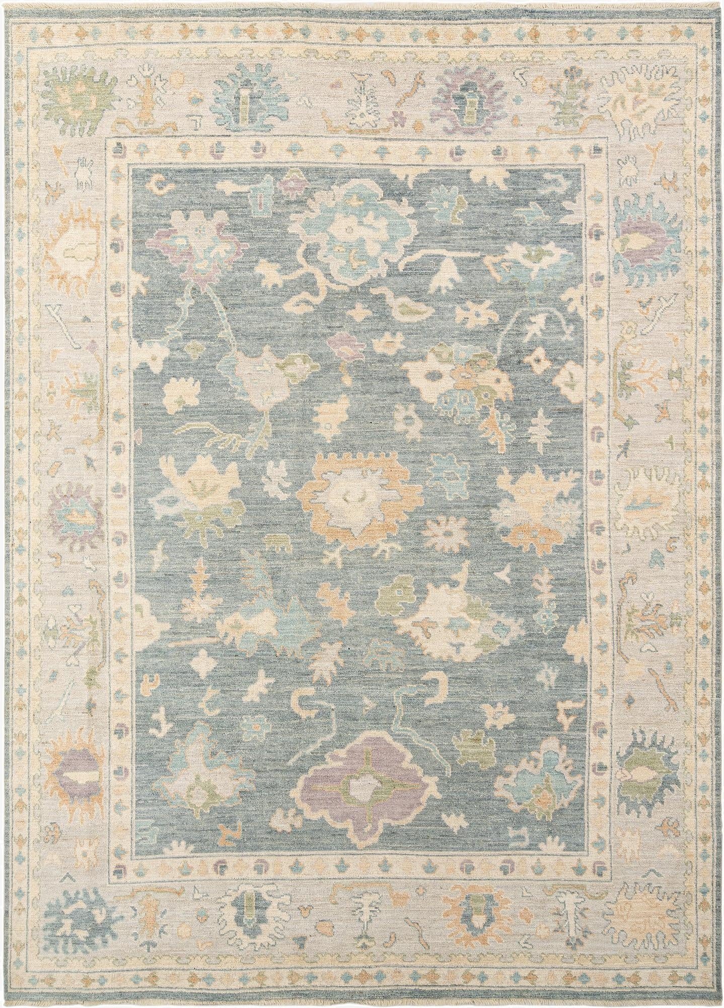 8' 7 x 11' 11  Hand Knotted Oushak Rug