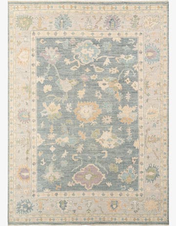 8' 7 x 11' 11 Hand Knotted Oushak Rug