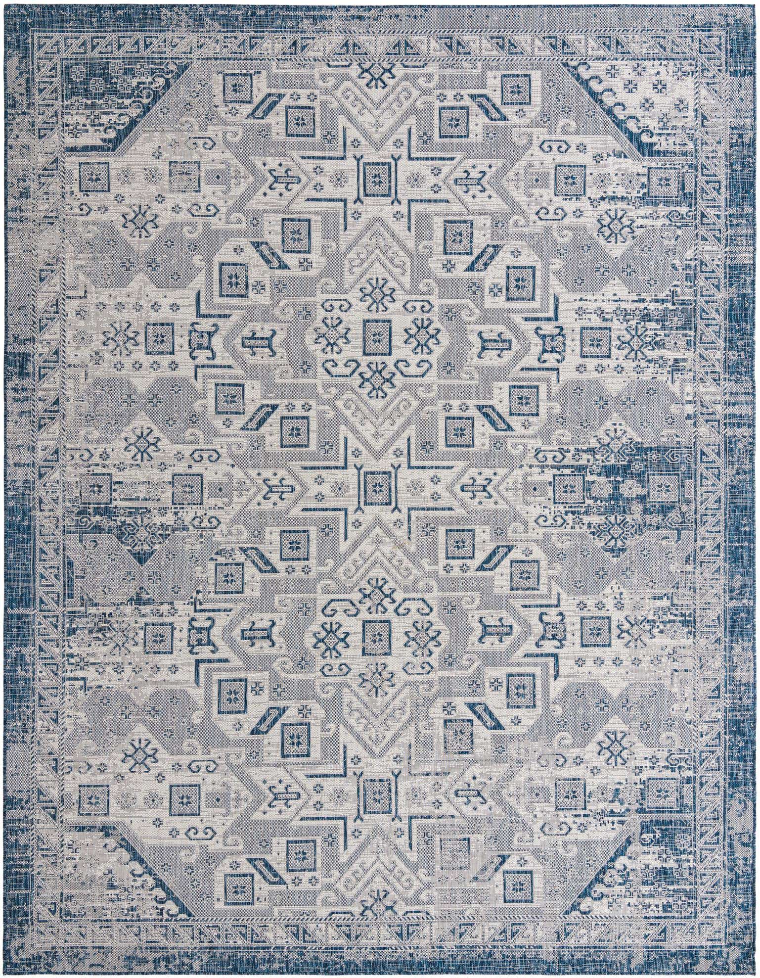 10' x 13' Easy-Clean Aztec Indoor / Outdoor Rug