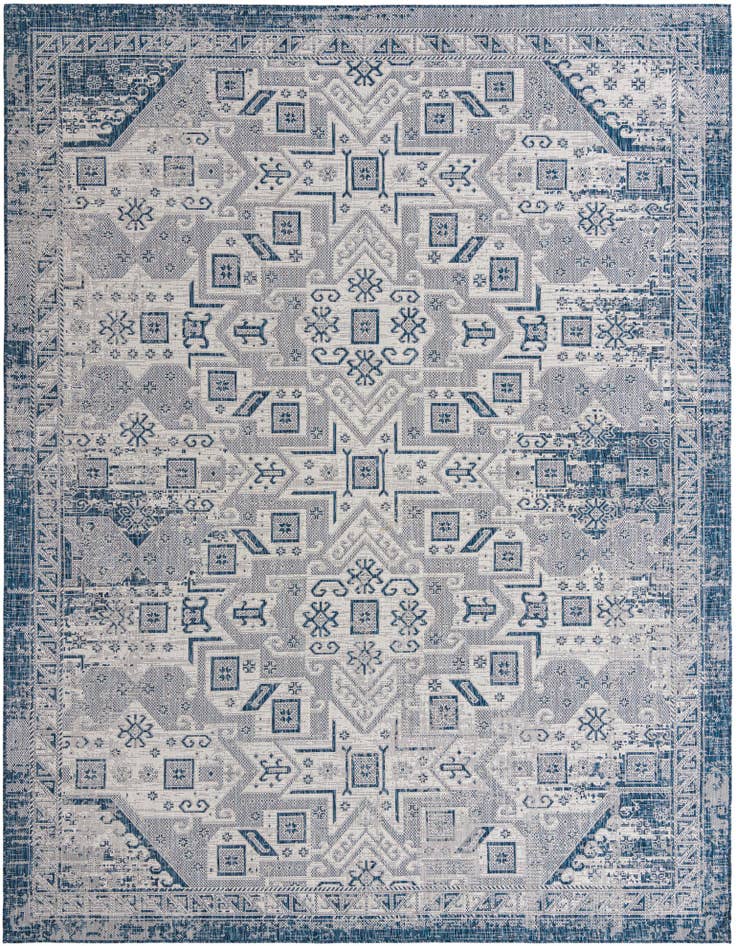 Detail image of 10' x 13' Easy-Clean Aztec Indoor / Outdoor Rug