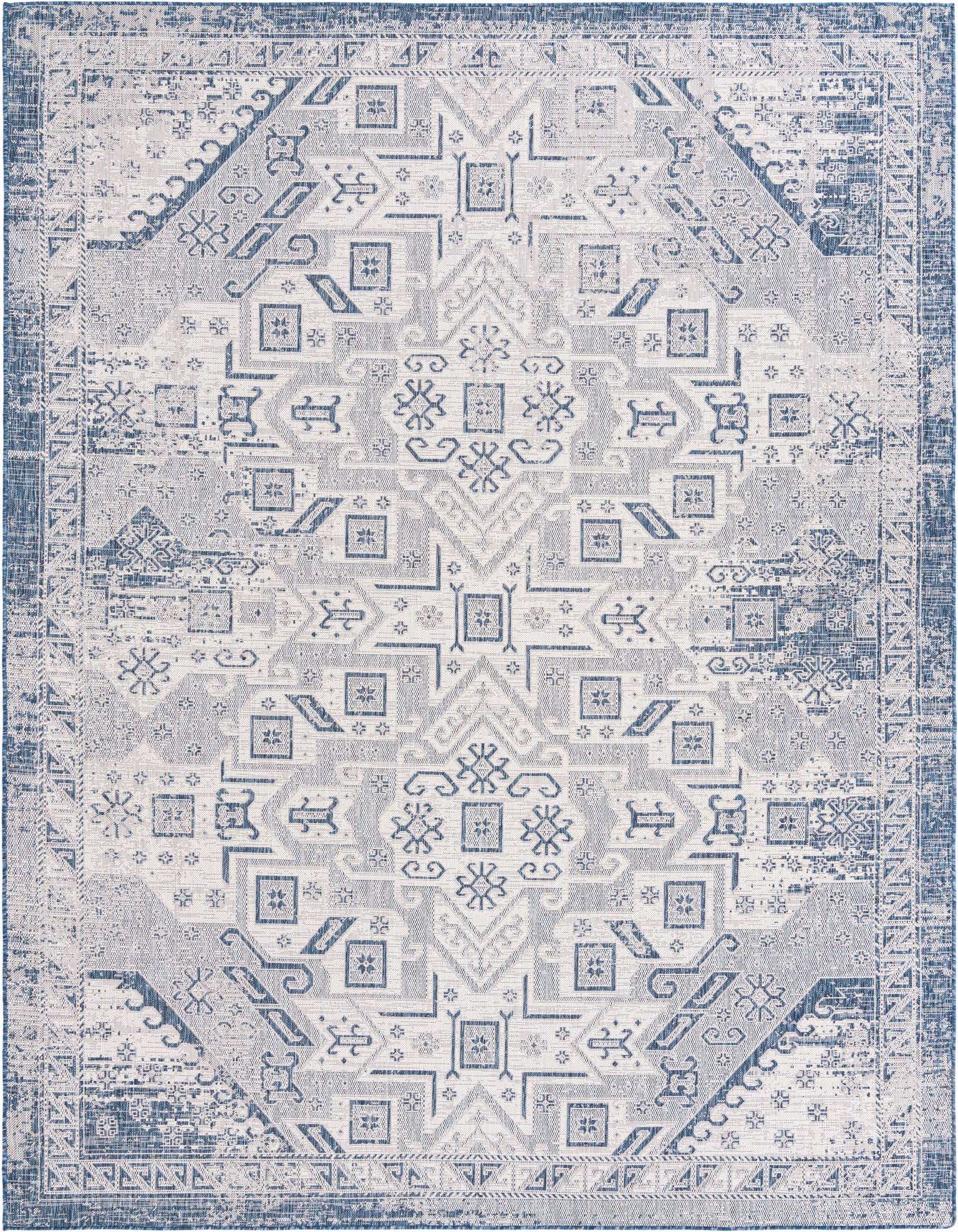 9' x 12' Easy-Clean Aztec Indoor / Outdoor Rug