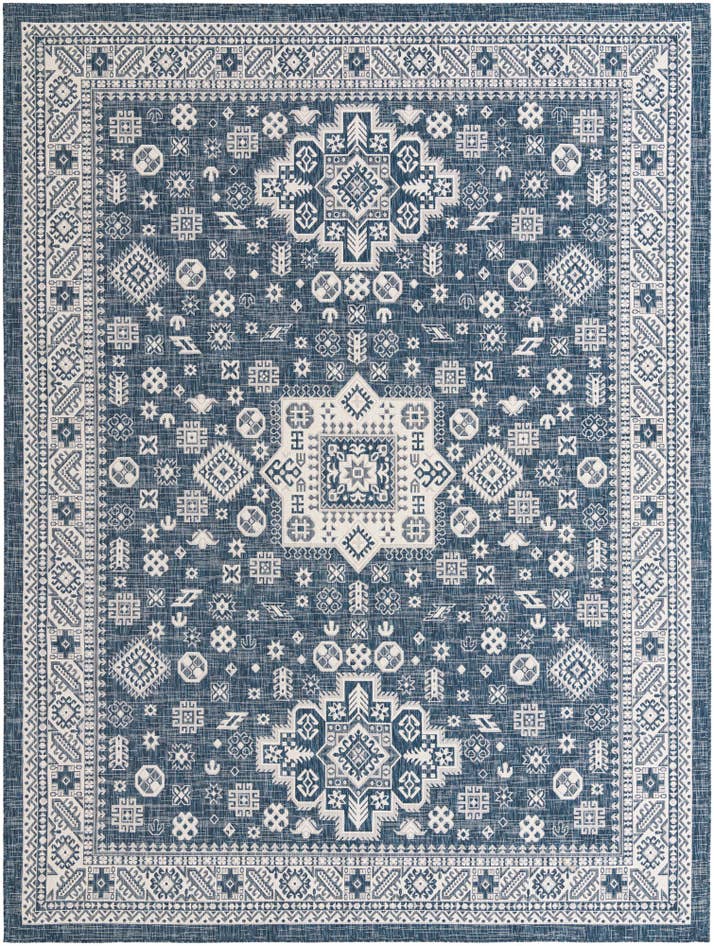 Detail image of 10' x 13' Easy-Clean Aztec Indoor / Outdoor Rug
