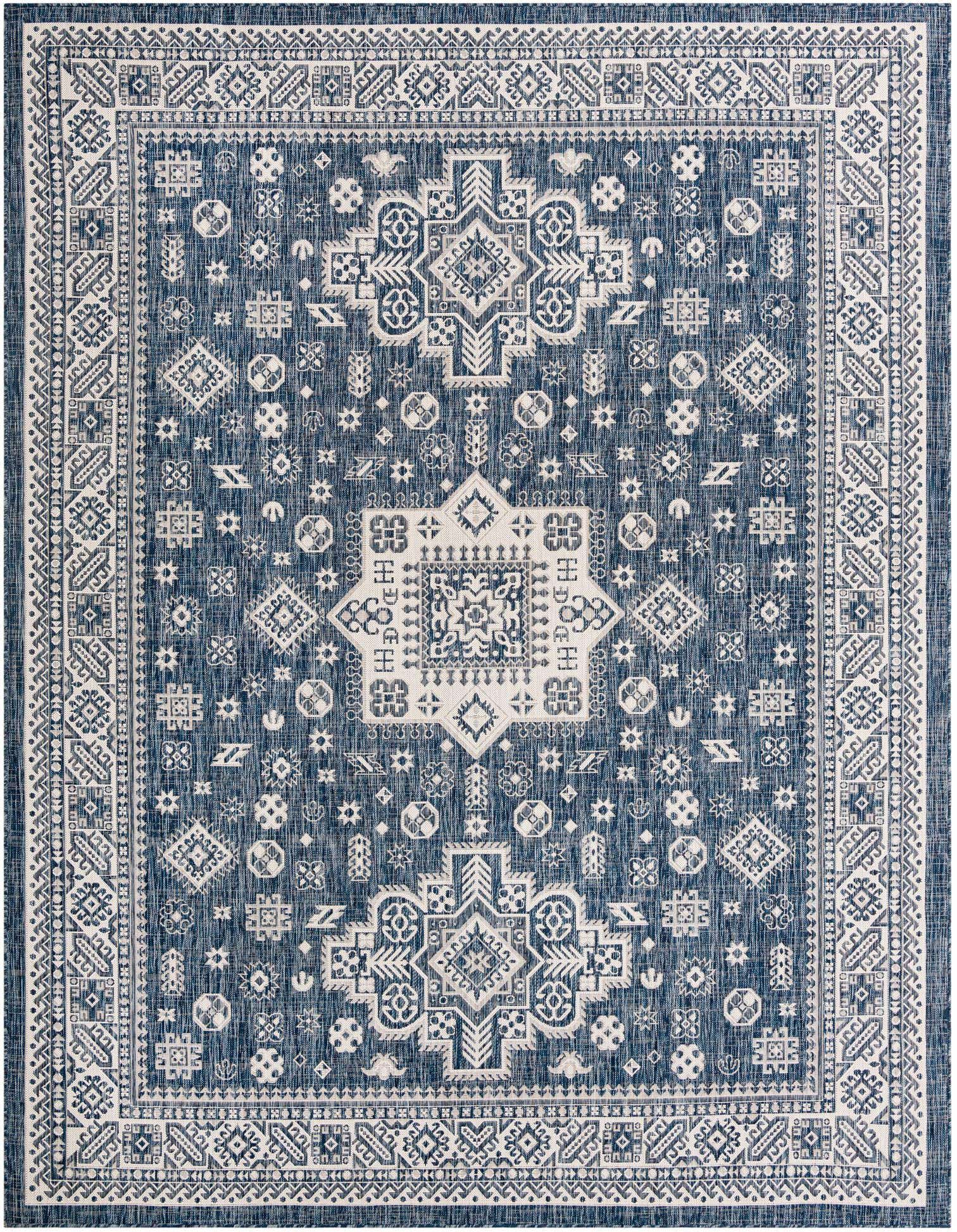 9' x 12' Easy-Clean Aztec Indoor / Outdoor Rug