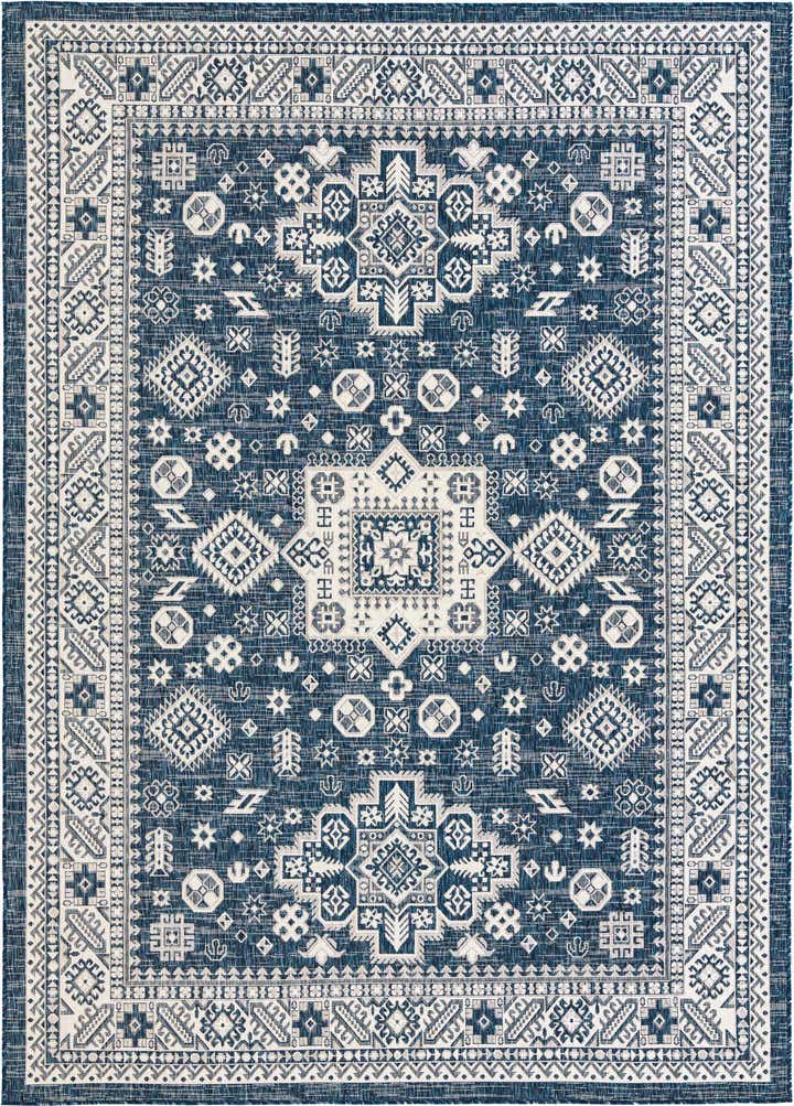 7' 10 x 11' Easy-Clean Aztec Indoor / Outdoor Rug