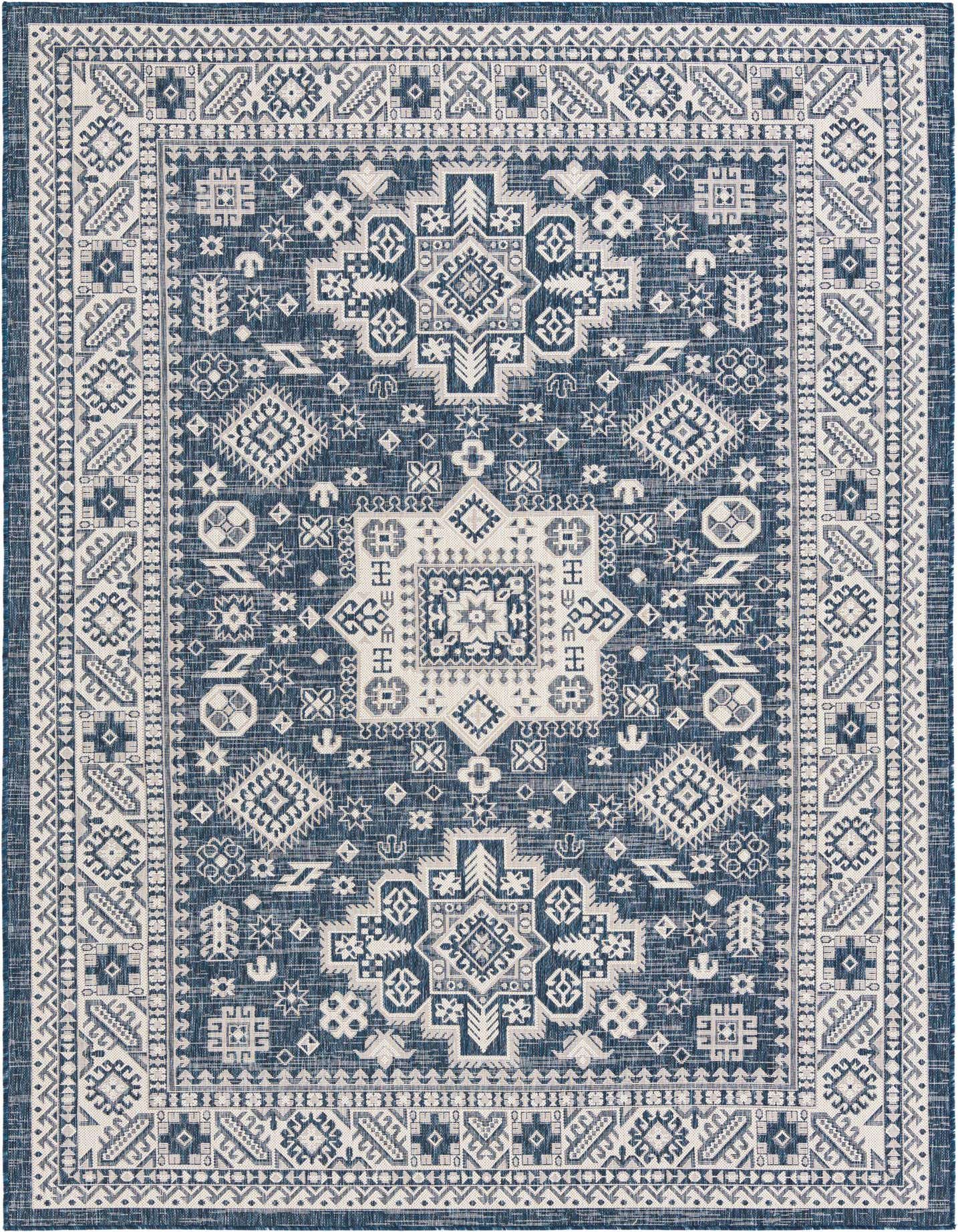 7' x 10' Easy-Clean Aztec Indoor / Outdoor Rug