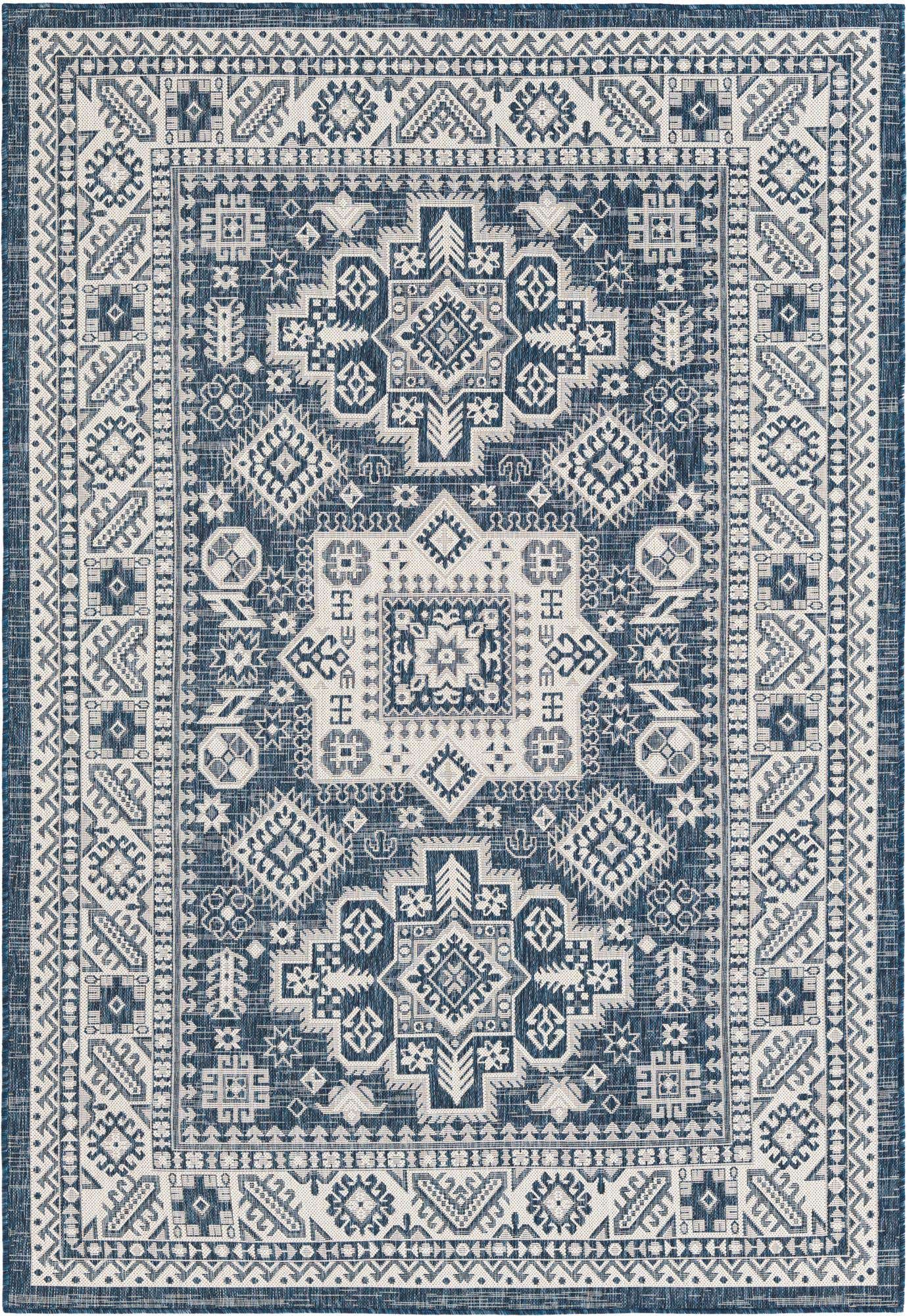 6' x 9' Easy-Clean Aztec Indoor / Outdoor Rug