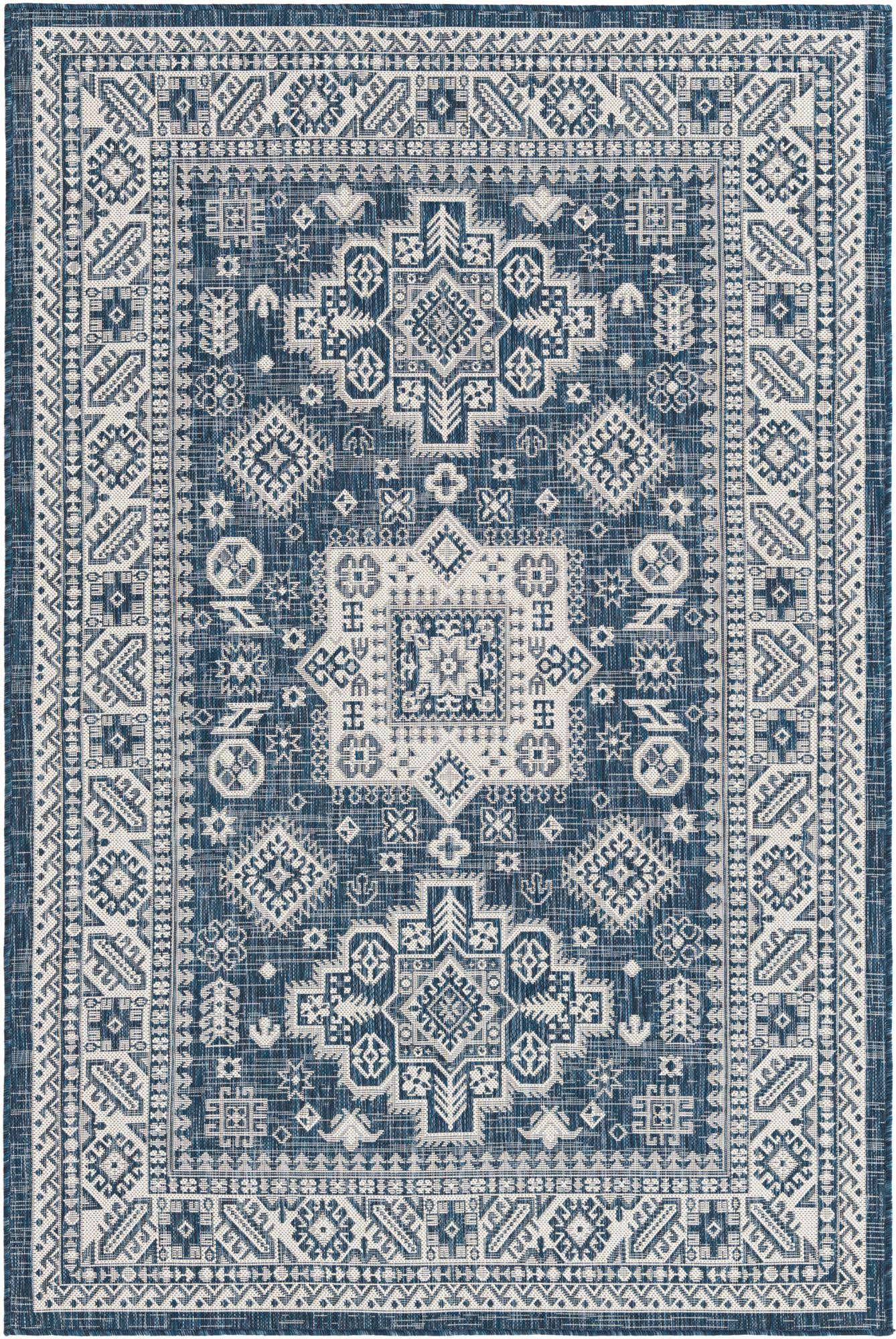 5' 3 x 8' Easy-Clean Aztec Indoor / Outdoor Rug