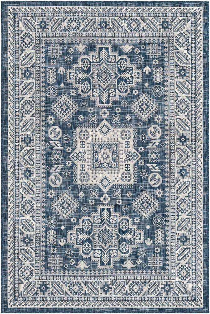 5' 3 x 8' Easy-Clean Aztec Indoor / Outdoor Rug