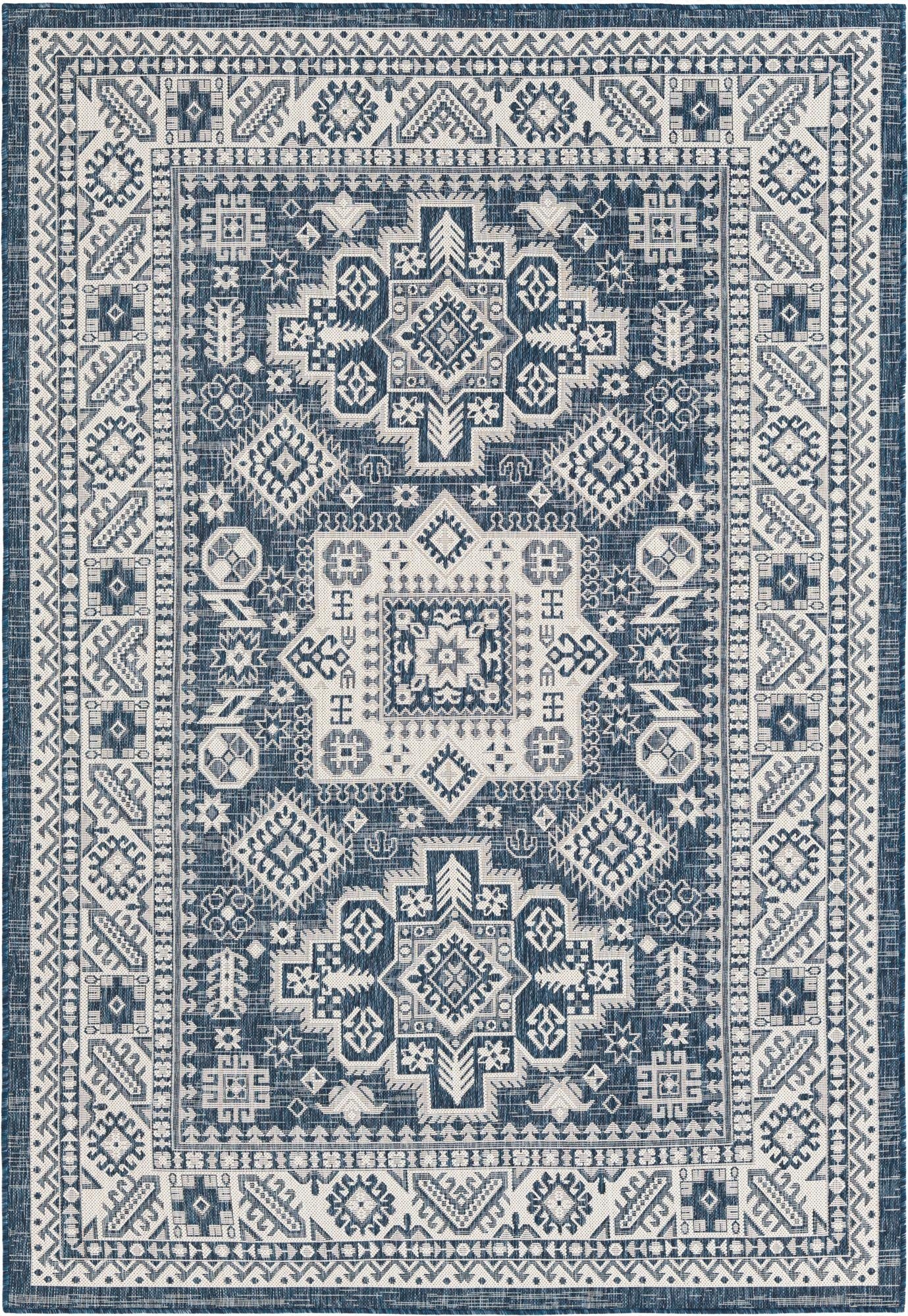 Primary image 6' x 9'  Washable Aztec Indoor / Outdoor Rug