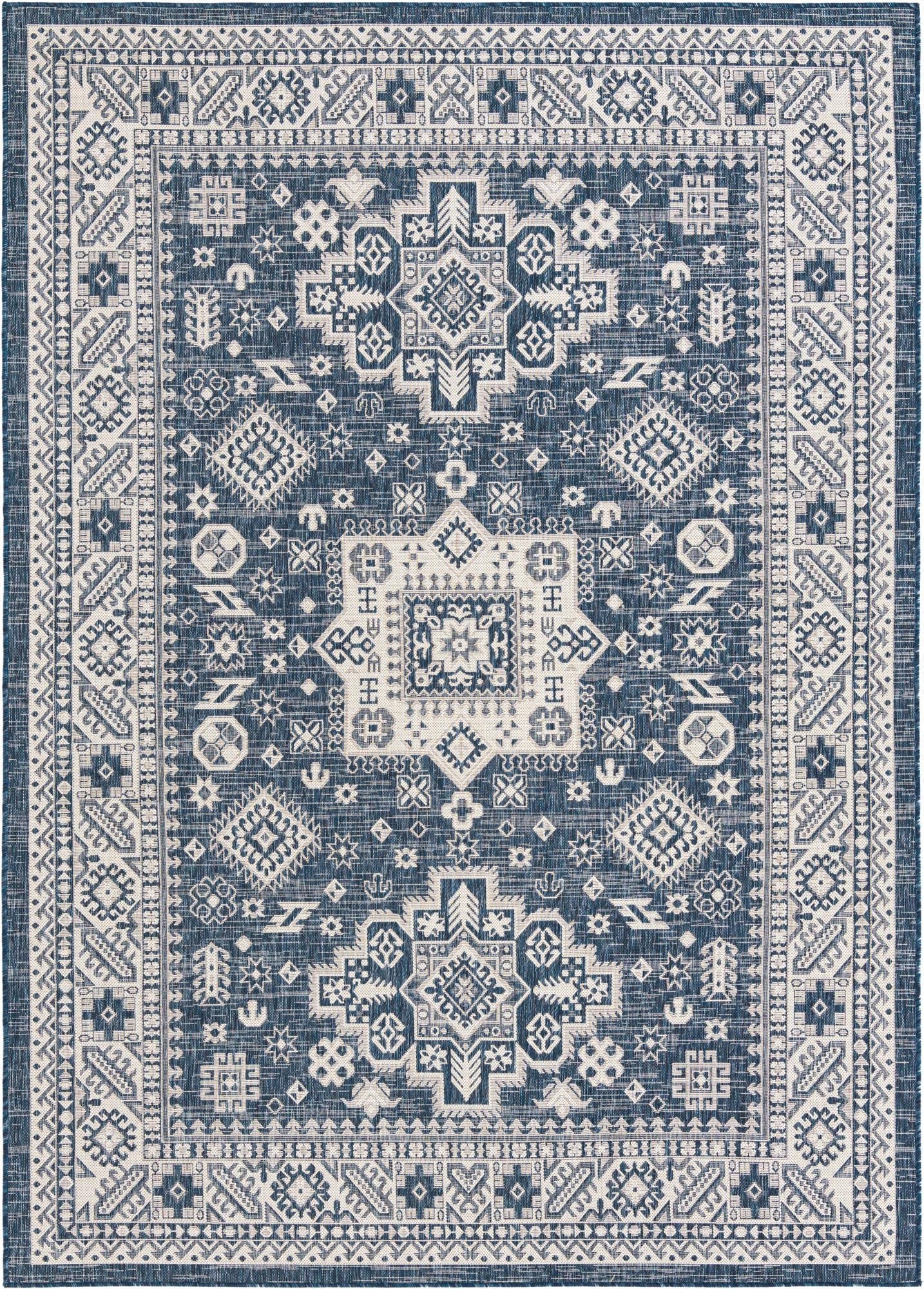 Primary image 7' x 10'  Washable Aztec Indoor / Outdoor Rug