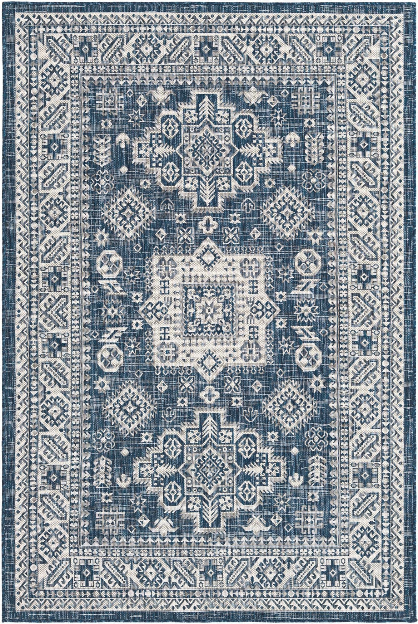 Primary image 5' 3 x 8'  Washable Aztec Indoor / Outdoor Rug