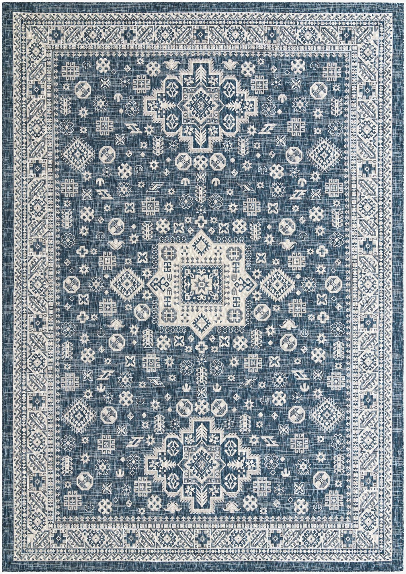 Primary image 10' x 14'  Washable Aztec Indoor / Outdoor Rug