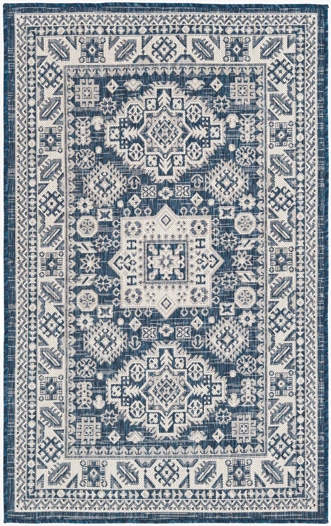 Primary image 3' x 5' 3  Washable Aztec Indoor / Outdoor Rug