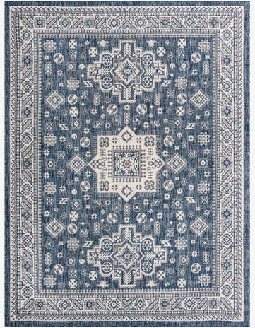 9' x 12' Easy-Clean Aztec Indoor / Outdoor Rug
