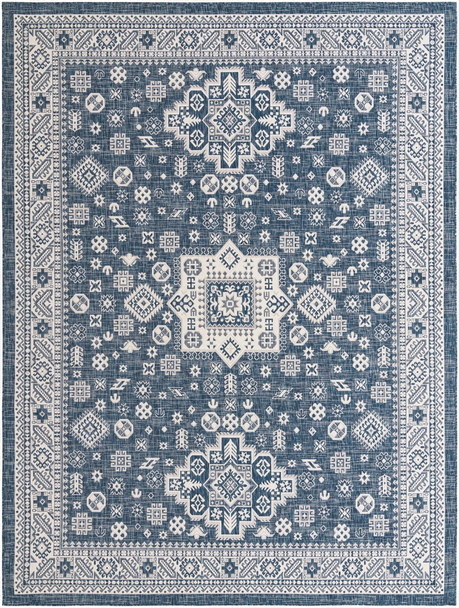 Primary image 10' x 13'  Washable Aztec Indoor / Outdoor Rug