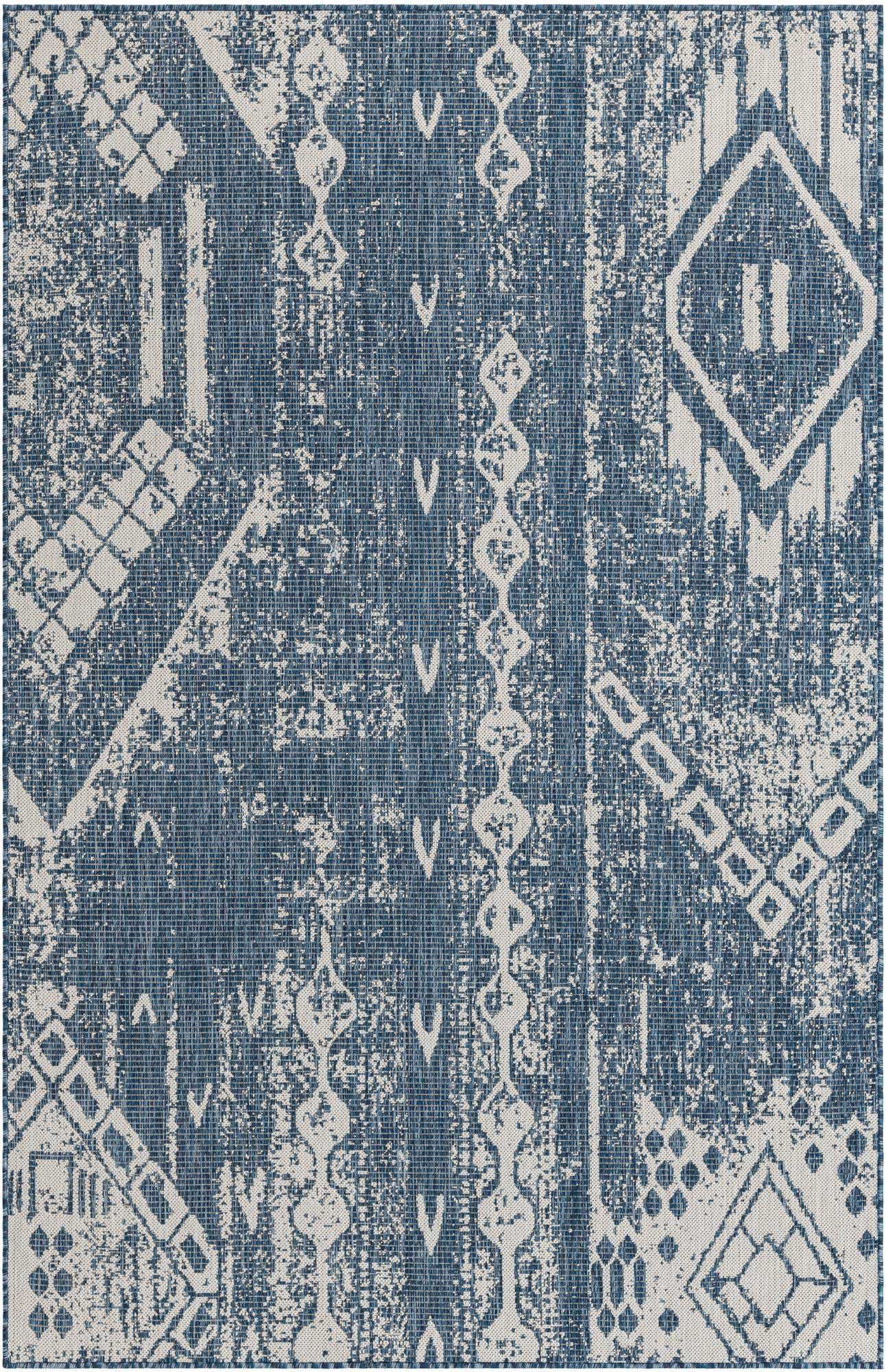 5' 3 x 8' Easy-Clean Bohemian Indoor / Outdoor Rug