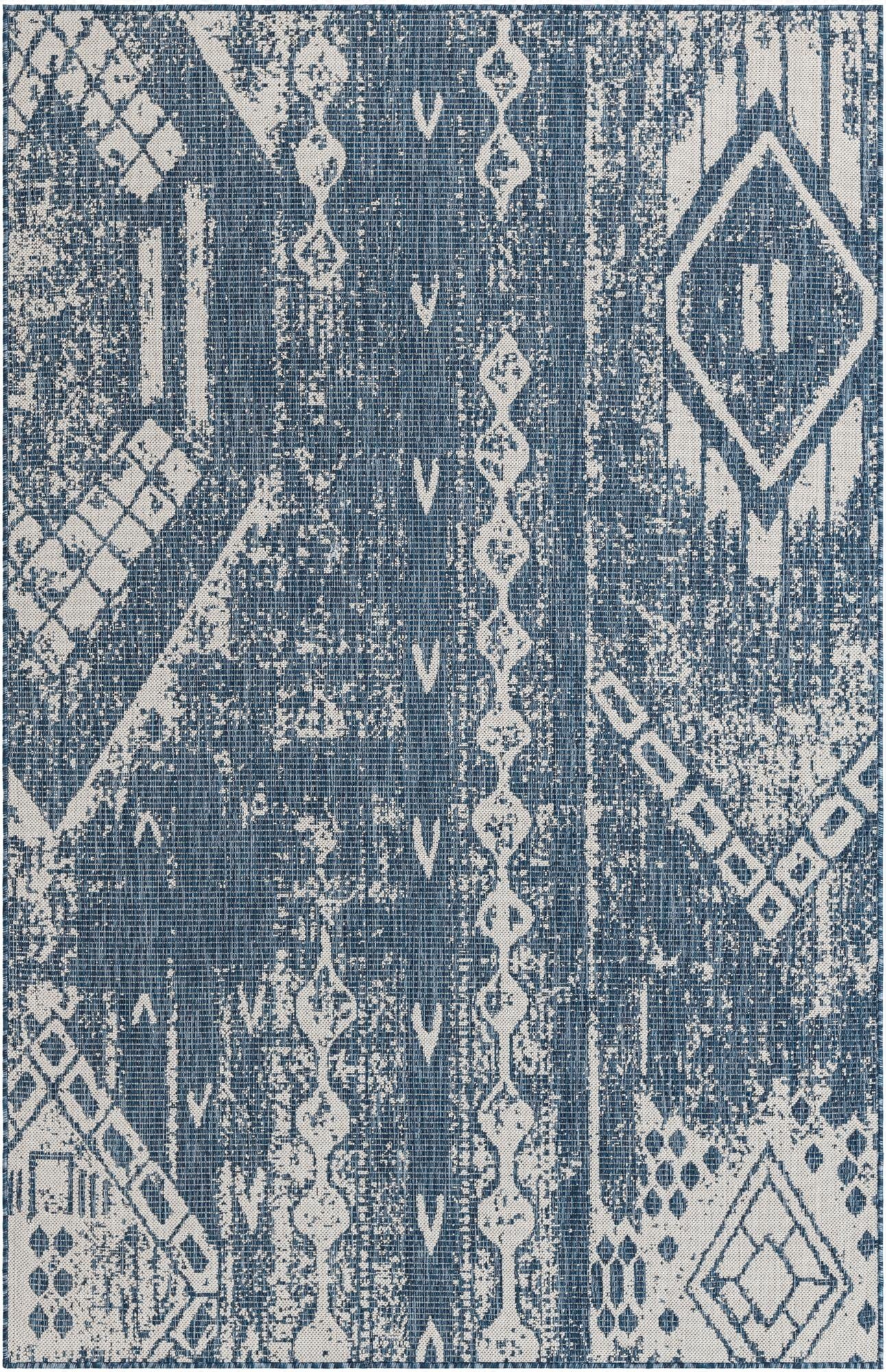 5' 3 x 8'  Washable Bohemian Indoor / Outdoor Rug