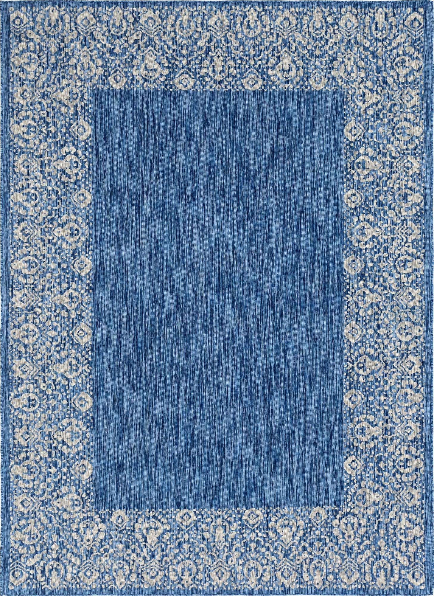 7' 10 x 11' Easy-Clean Border Indoor / Outdoor Rug