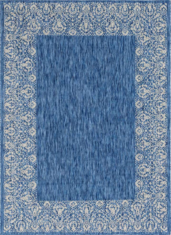 7' 10 x 11' Easy-Clean Border Indoor / Outdoor Rug