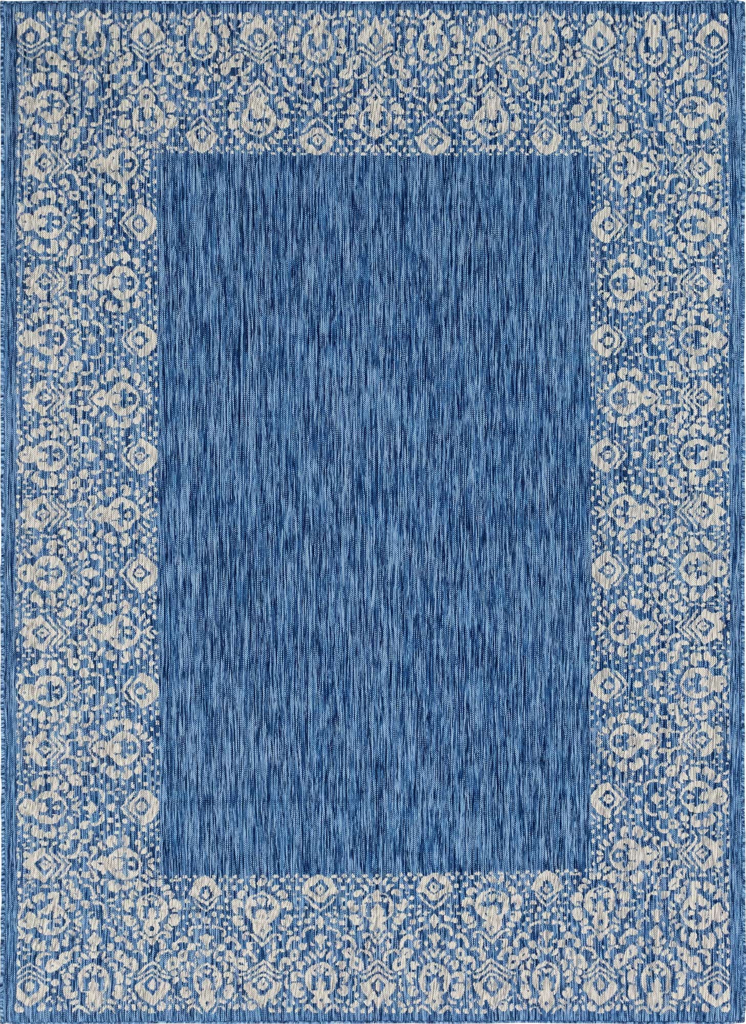 7' x 10' Easy-Clean Border Indoor / Outdoor Rug