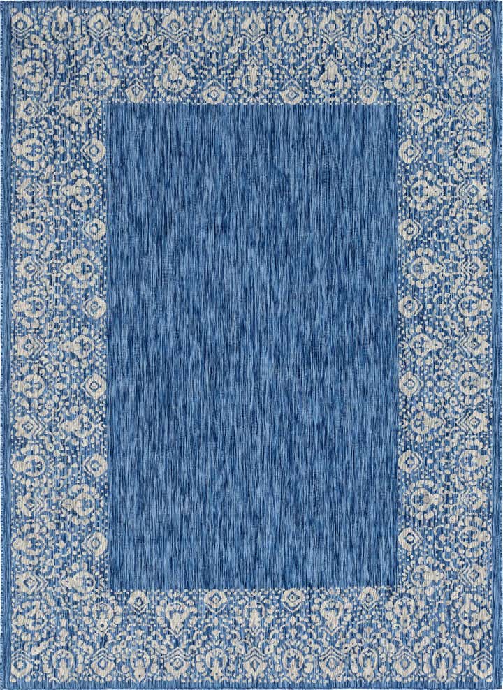 7' x 10' Easy-Clean Border Indoor / Outdoor Rug