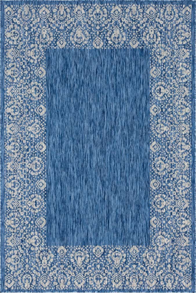 6' x 9' Easy-Clean Border Indoor / Outdoor Rug