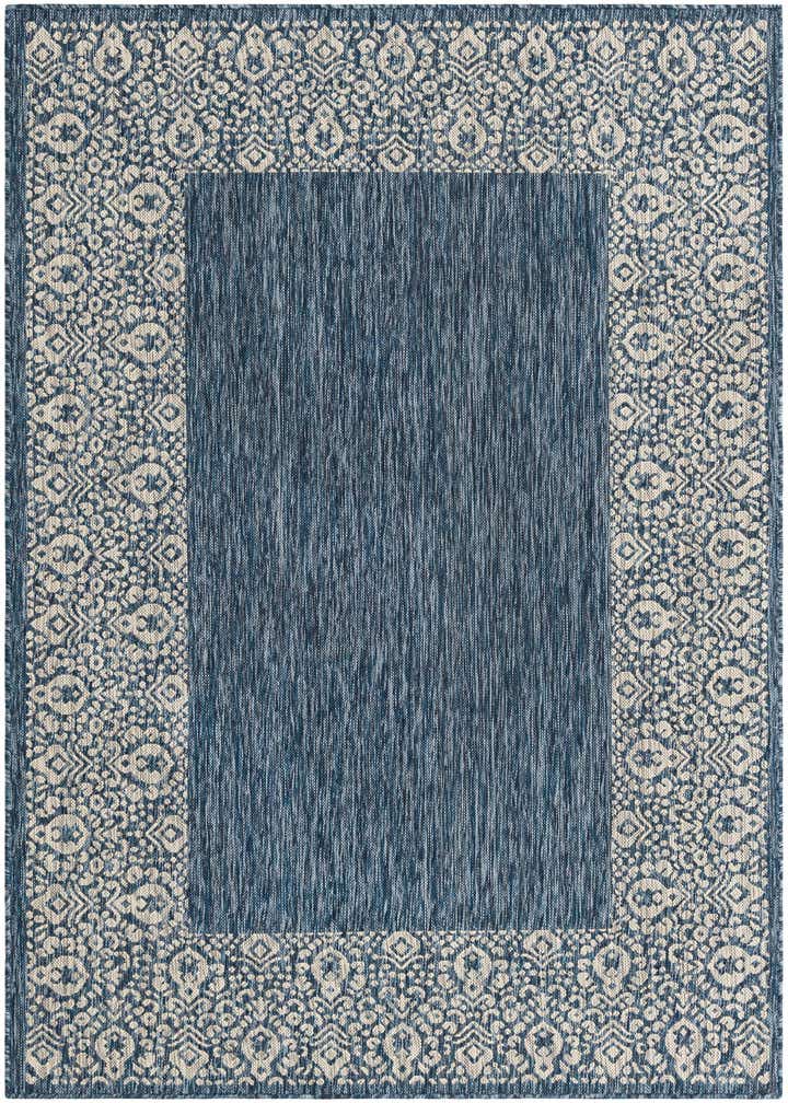 5' 3 x 8' Easy-Clean Border Indoor / Outdoor Rug