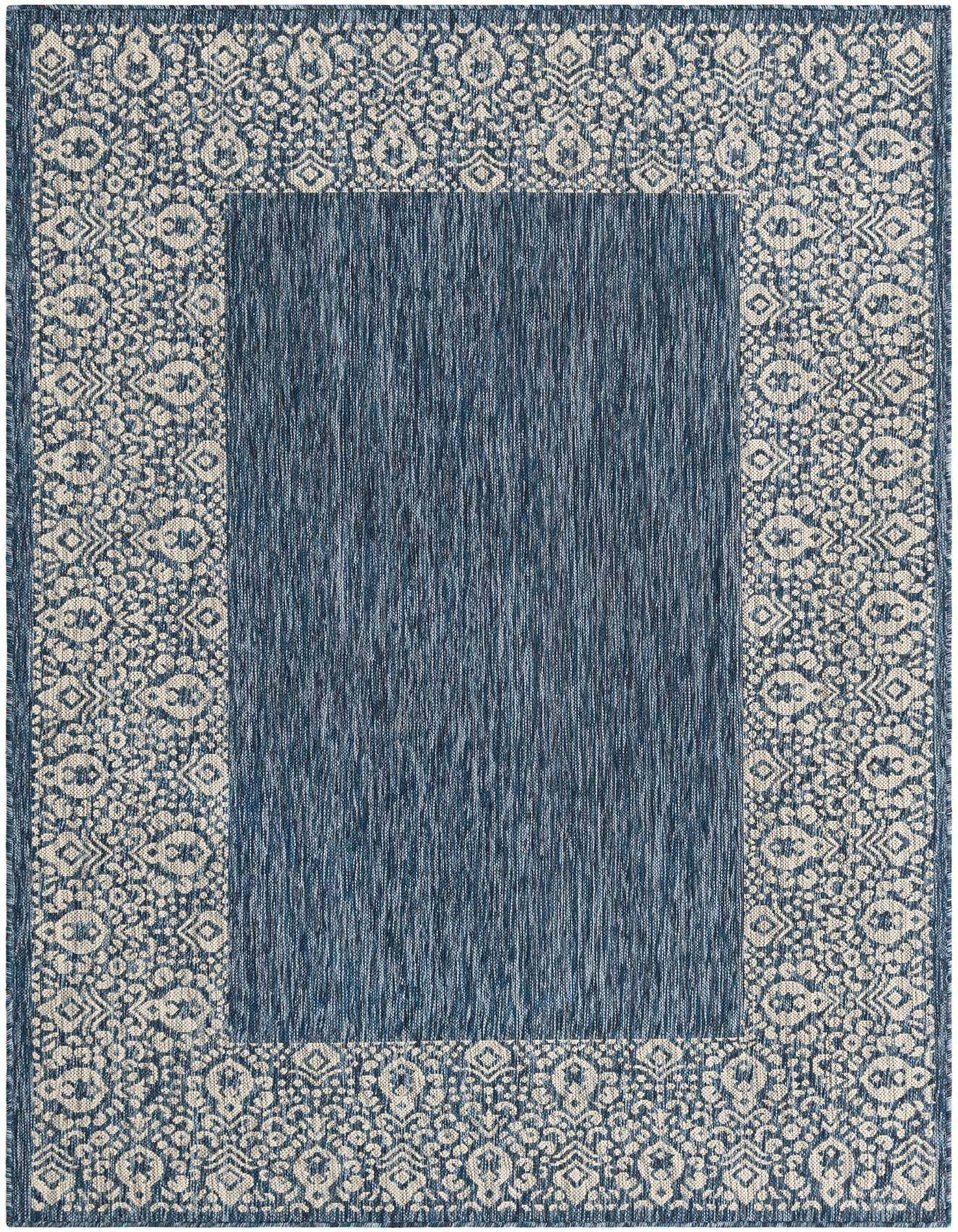 5' 3 x 8' Easy-Clean Border Indoor / Outdoor Rug
