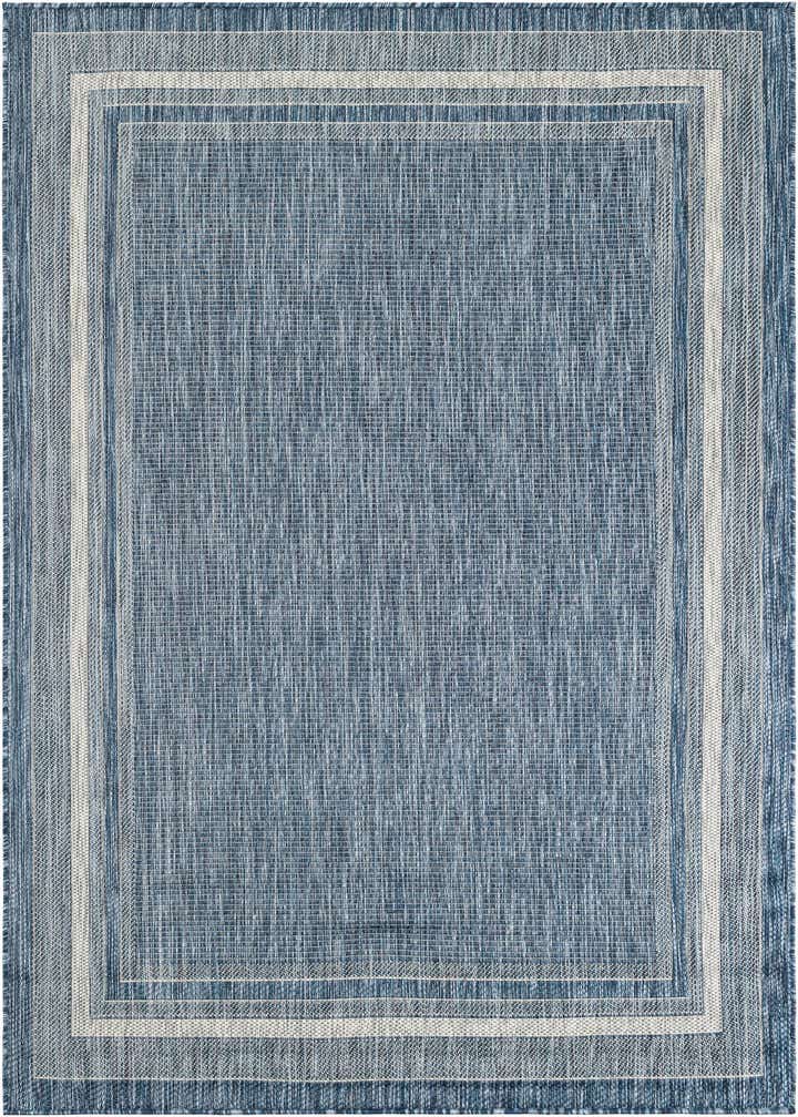 5' 3 x 7' Easy-Clean Border Indoor / Outdoor Rug